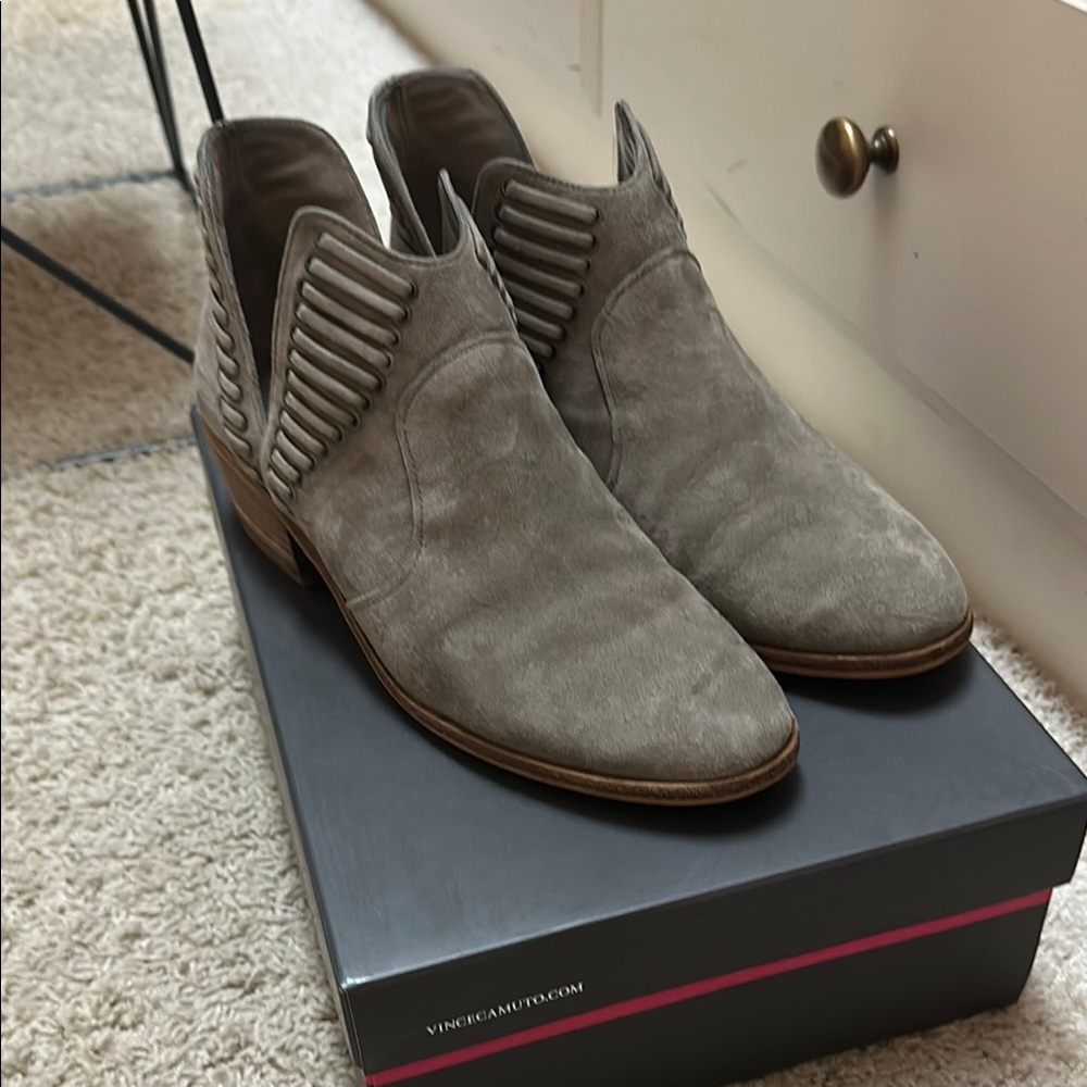 Vince Camuto Women's Taupe Suede Ankle Booties